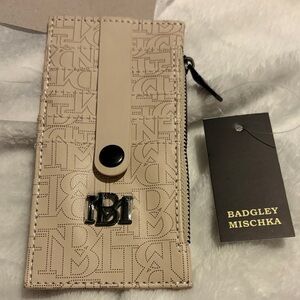 Badgley Mischka Beige Vegan Leather Wallet